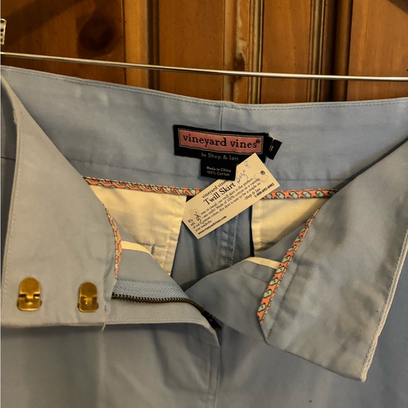 NWT Vineyard Vines Powder Blue Twill Skirt (8) - Picture 2 of 2